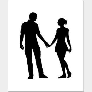 Eternal Embrace - Romantic Silhouette Couple Posters and Art